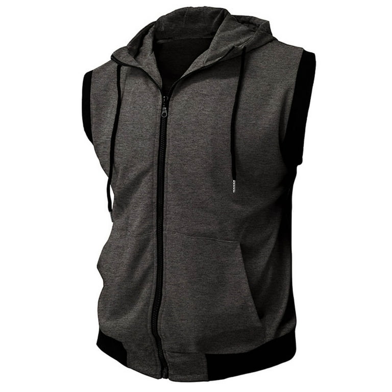 APEXFWDT Urban Sleeveless Hoodie for Men - Drawstring Hooded