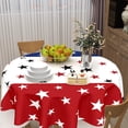 thumbnail image 3 of Patriotic Tablecloth Round 60 Inch Rustic 4th of July Memorial Day Table Cloth Washable Independence Day American Flag Decor Table Cover for Dining Kitchen Holiday Party Picnic Outdoor Home Decor, 3 of 6