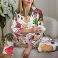thumbnail image 6 of Pajama Sets for Women 2 Pcs, Christmas Gingerbread Cookies Button Down Long Sleeve Sleepwear Lounge PJ Sets, 6 of 6