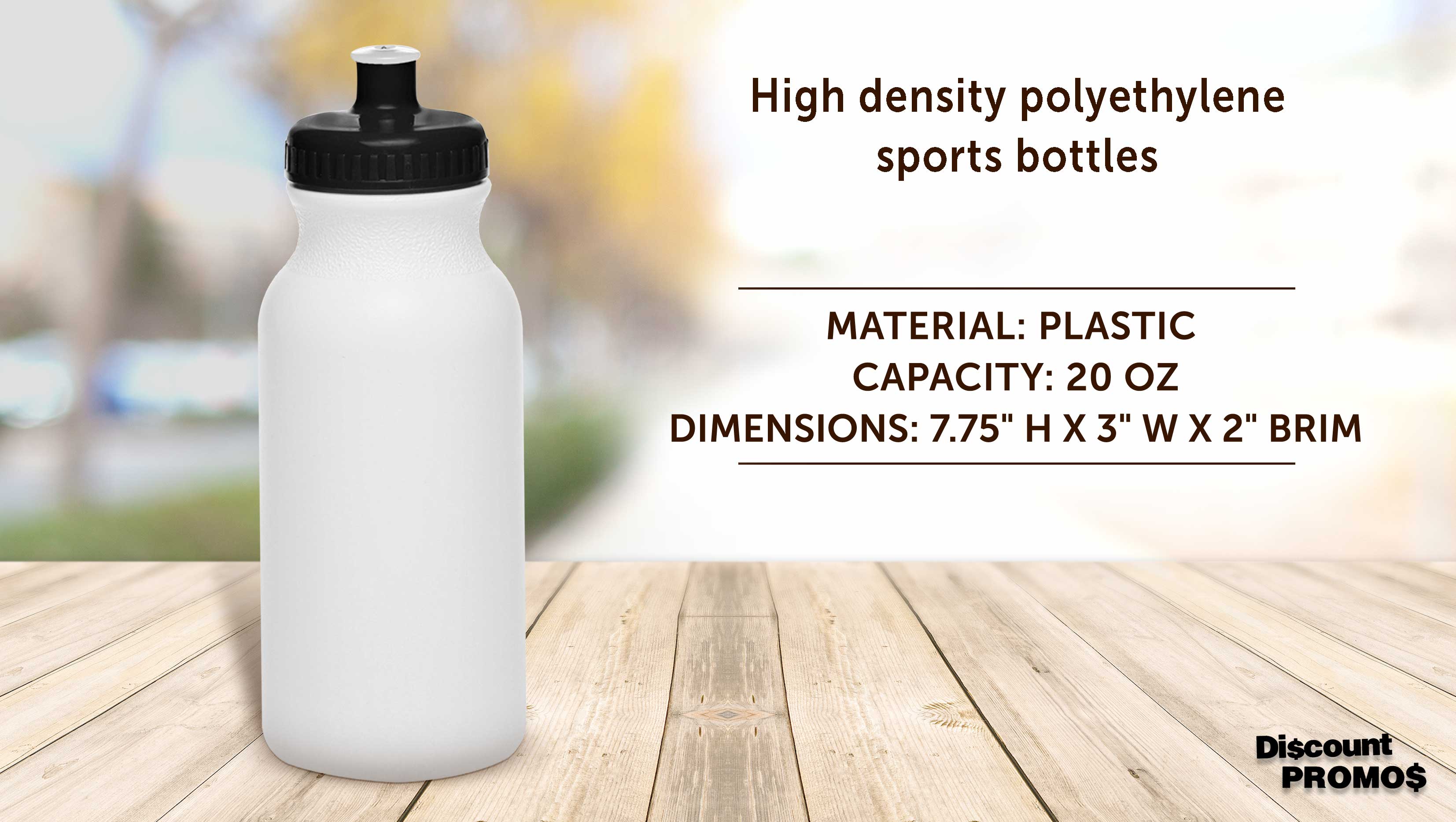 White Water Bottles 20 oz. Set of 10, Bulk Pack - BPA-Free, Reusable, Squeezable - White Black