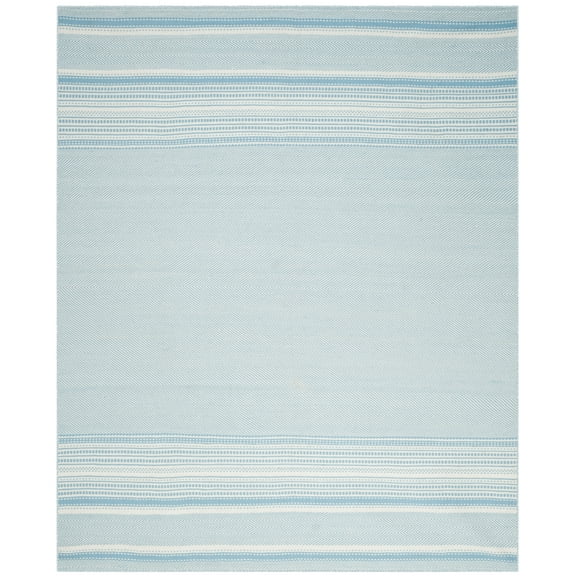 SAFAVIEH Kilim Orpa Striped Wool Area Rug, Light Blue/Ivory, 9' x 12'