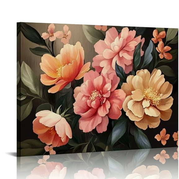 Unframed Canvas Wall Art - Red Orange Big Poppy Flowers | Buy Art Online for Home Decor
