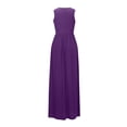 thumbnail image 5 of Bxsruta Womens Maxi Dress Casual Long Flowy Summer Sundress Sleeveless Crew Neck Pleated Dresses, 5 of 7