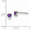 thumbnail image 2 of Sterling Silver Rhodium-plated 4mm Heart Amethyst Post Earrings, 2 of 2