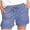 Blue, variant on Biker Shorts Women Solid Color Straight Elastic Waist Pocket Lace Plus Size Shorts for Women,Black,M