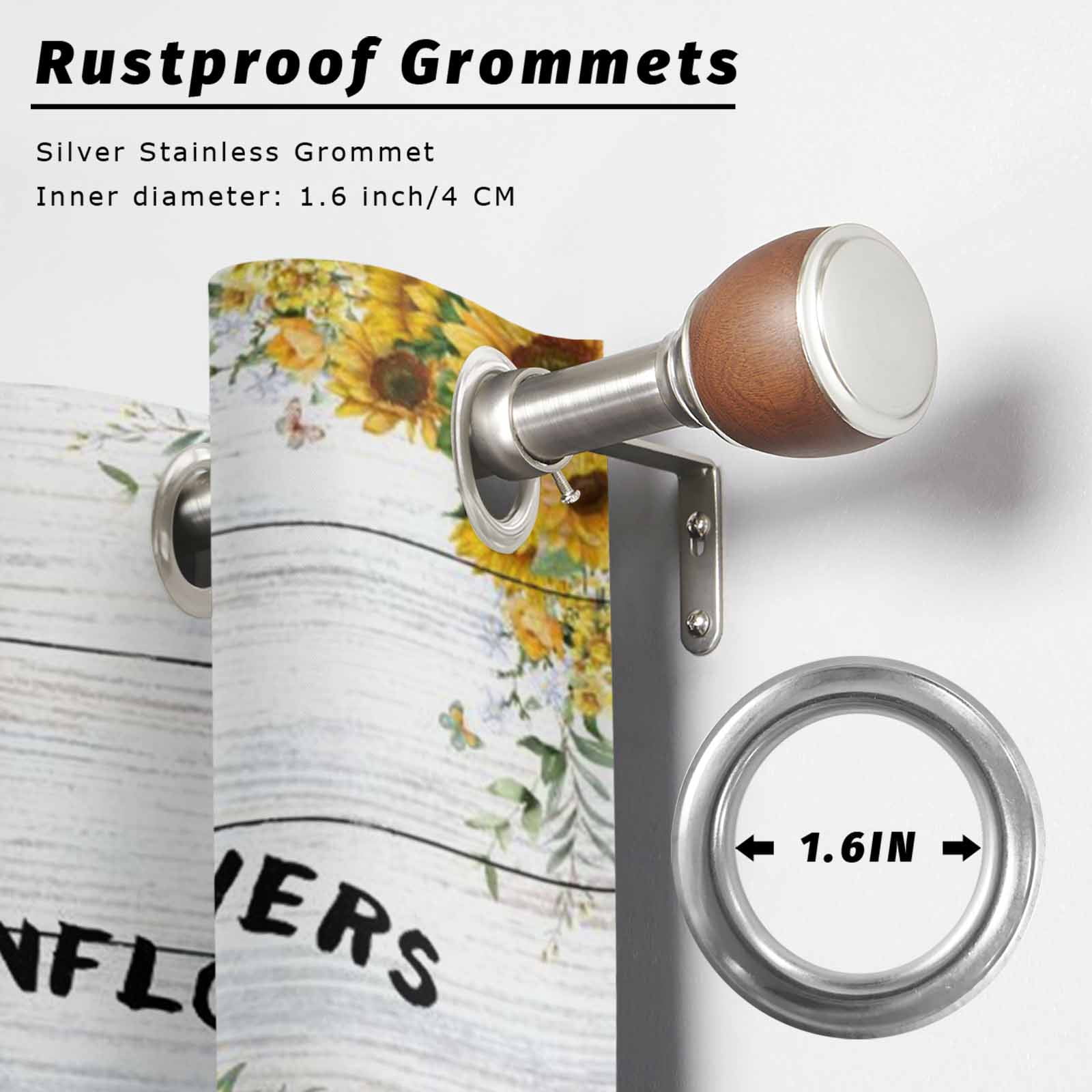Outdoor Curtains for Patio Waterproof, Sunflower Truck Outdoor Privacy Panels Grommet, Summer Botanical Elegant Pastoral Floral Wooden Blackout Outside Curtains for Porch/Cabana 54"x108", 2 Panels