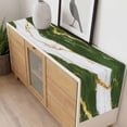 thumbnail image 4 of Green Marble Table Runner - 48 Inch Long, Kitchen Dining Table Runner Dresser Scarves, Luxury Gold White Abstract Cracks Artwork Farmhouse Decor for Coffee Tables Wedding Party Banquet, 4 of 8