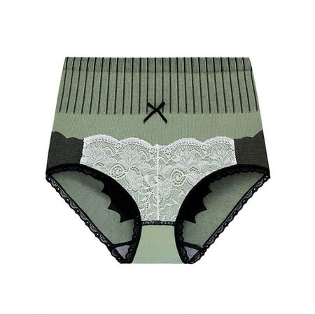 

ELENXS Women Underwear Abdomen Elastic Brief Panty High Waist Seamless Crotch Underpant