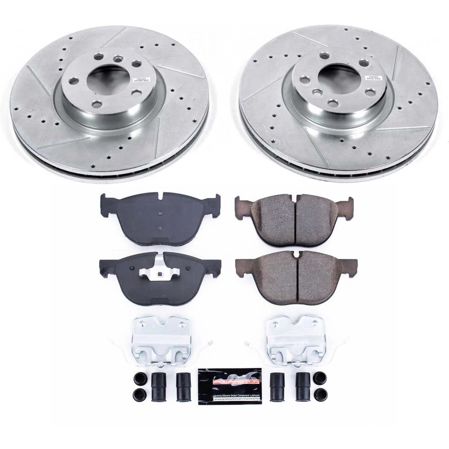 PowerStop Front Z23 Evolution Sport Carbon-Fiber Ceramic Brake Pad and Drilled & Slotted Rotor Kit Fits: BMW Select Models K6061