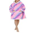thumbnail image 3 of Adult Kids Winter Warm Wearable Blanket  Big Hooded Sweatshirt Homewear With Front Pocket Oversized, 3 of 6