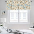 thumbnail image 3 of 2 Pack Vintage Shell Valance for Window Brown Conch Starfish Bubble Ocean Waves Kitchen Valance Rod Pocket Short Curtain Topper Decorative Window Treatment for Living Room Bedroom 42"x12", 3 of 8