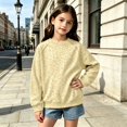 thumbnail image 2 of Girls Leopard Print Crewneck Sweatshirt Long Sleeve Ribbed Cuffs Casual Loose Fit Fall Pullover Sweatshirt, 2 of 4