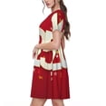 thumbnail image 2 of Fotbe Happy New 2025 Year Vestido Largo de Moda para Mujer, Vestido Tipo Camiseta con Manga Corta y Estilo Casual a Rayas y Bloques de Color, 2 of 6