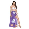 thumbnail image 2 of FORMRS Womens Beach Sarong Semi-Sheer Bikini Wrap Skirt Swimsuit Cover-ups, Halloween Purple Ghosts, 2 of 7