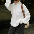 thumbnail image 5 of UJNDER Thickened Loose Autumn Winter Turtleneck Sweater for Women Casual Solid Color Knitted White L, 5 of 7