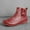 Red, variant on YOUSNH Women's Vintage Leather Boots Flat Waterproof Shoes Winter Round Toe Ankle Boots Women Boots Brown 6
