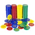 thumbnail image 1 of Lynkaye 160 Fichas De Póquer De Plástico De Tamaño Típico Con Impresión De Números Dorados Para Noches De Juegos En Casa De Texas, Juego De Aprendizaje De Matemáticas, Juego De Bingo De 1,37 Pulgadas, 1 of 1