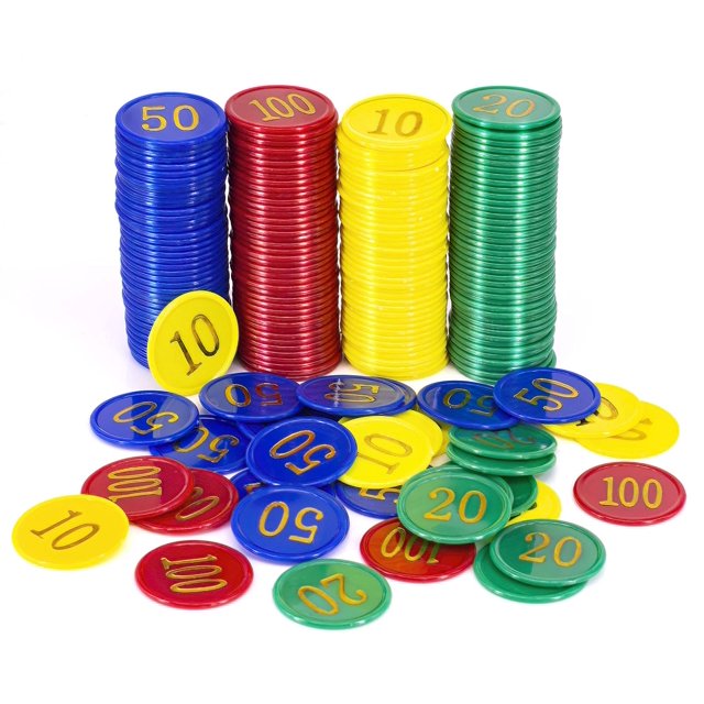 Lynkaye 160 Fichas De Póquer De Plástico De Tamaño Típico Con Impresión De Números Dorados Para Noches De Juegos En Casa De Texas, Juego De Aprendizaje De Matemáticas, Juego De Bingo De 1,37 Pulgadas