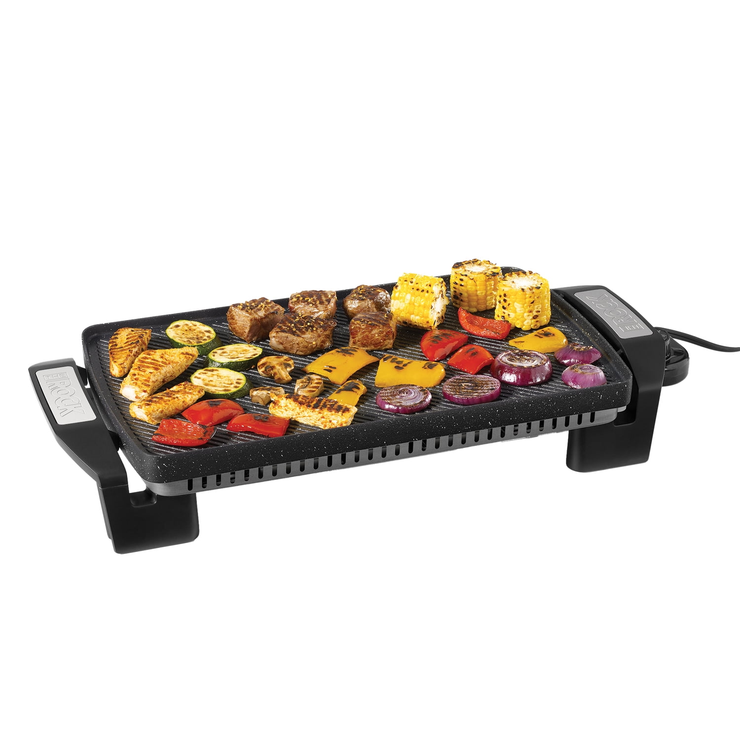THE ROCK by Starfrit 16.5 In. x 9.75 In. Electric Reversible Grill/Griddle, 024427-002-0000