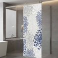 thumbnail image 3 of Static Cling Door Window Covering, Navy Blue Chrysanthemum Window Privacy Film Frosted, Farmhouse Botanical Floral Modern UV Blocking Windows Film for Office, Hotel, Bedroom, 29.5 x 78.7 Inches, 3 of 9