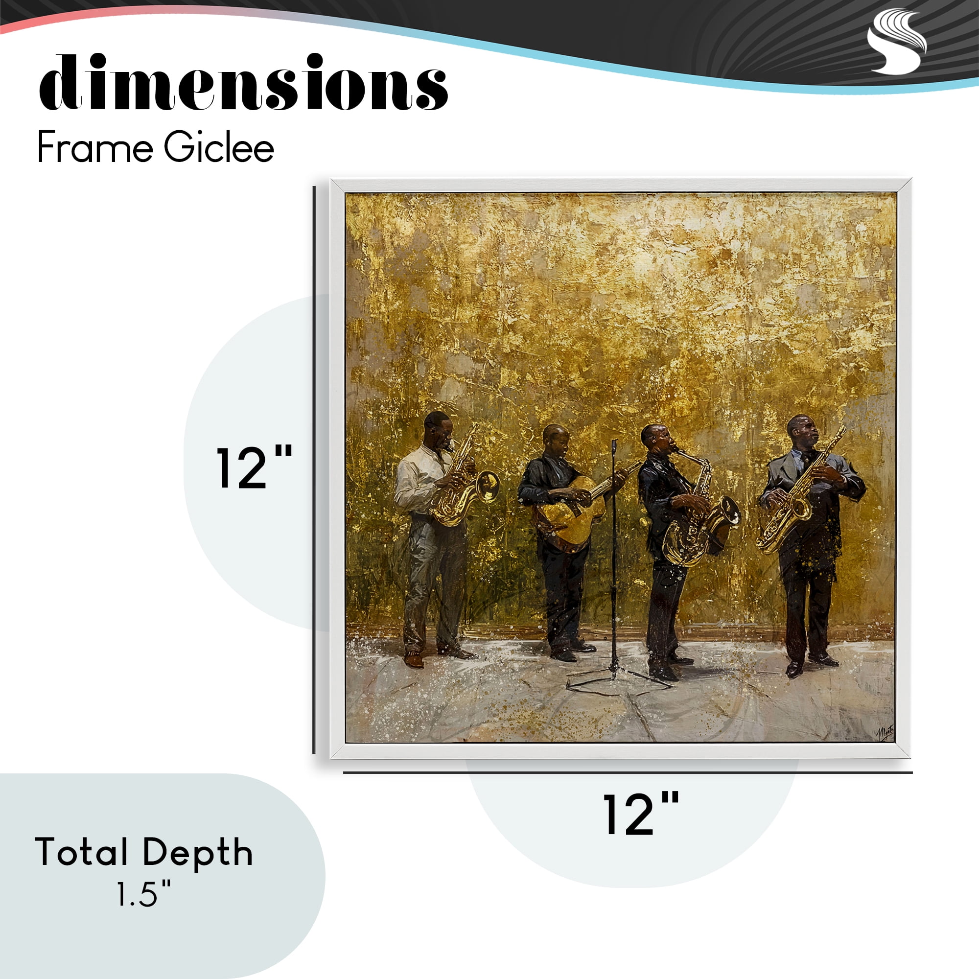 Golden Era Jazz Musicians White Framed Giclee Art, design by Marta Wiley
