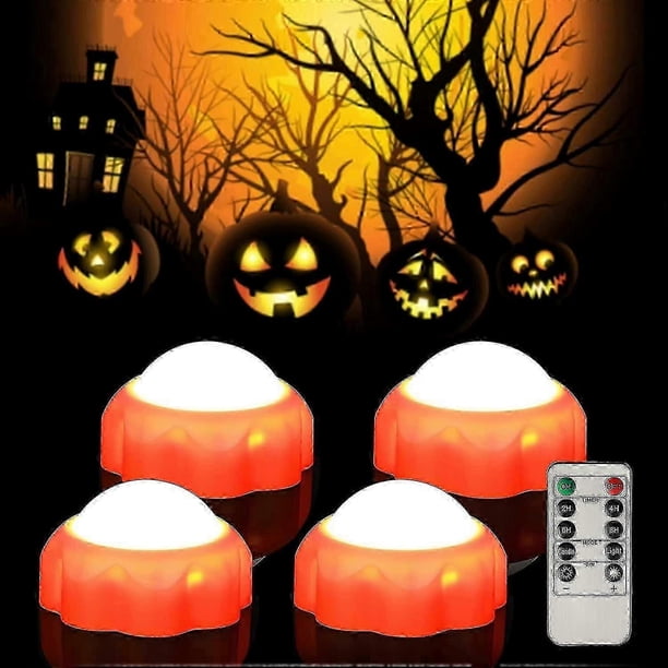 Halloween Pumpkin Lights, Pumpkin Lights Battery Operated, Halloween Decorations with Remote Timers, Halloween LED Pumpkin Lights