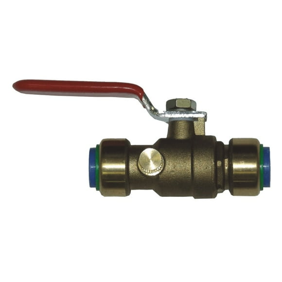 1/2" Push 'N' Connect Push Fit Brass Ball Valve with Drain