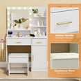 thumbnail image 6 of Makeup Vanity with Lights & Mirror, Vanity Desk with Power Outlet, White Vanity Set with 2 Drawers, Dressing Table with Adjustable 3 Lighting Color (White, Right Door), 6 of 14