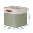 thumbnail image 2 of Temary Cube Storage Baskets for Shelves 4pack Fabric Storage Basket for Organizing Clothes, 13 Inch Storage Cubes with Leather Handles, Closet Baskets (White&Green) C104, 2 of 3