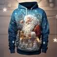 thumbnail image 2 of Sudadera con capucha de Papá Noel divertida con estampado 3D para hombre, sudadera informal de manga larga con patrón de alce navideño, sudadera holgada unisex, 2 of 5