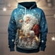 thumbnail image 2 of Sudadera con capucha de Papá Noel divertida con estampado 3D para hombre, sudadera informal de manga larga con patrón de alce navideño, sudadera holgada unisex, 2 of 5