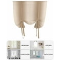 thumbnail image 6 of Beige Ombre Tie Up Curtains for Window, Thermal Insulated Balloon Shade Adjustable Rod Pocket Curtains Valance Panels for Kitchen Bathroom Cafe 42 x 54 Khaki Modern Art Farmhouse, 6 of 6