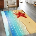 thumbnail image 3 of 3x5 Area Rugs, Summer Beach Non-Skid Rubber Backing Large Rectangle Rugs - Living Room Bedroom Home Office, Coastal Red Starfish Conch Palm Seaside Indoor Floor Mat Carpets Washable Rug, 3 of 9