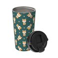 thumbnail image 2 of Picia Cute Shiba Pattern 500ml Carry Insulated Coffee Mug, Stainless Steel Travel Mug with Hidden Handle, Leak-Proof for Car, Office, Home, and Outdoor Use, 2 of 8