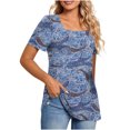 thumbnail image 1 of Camisetas informales de verano para mujer, cuello cuadrado, manga corta, túnica, blusas sueltas y cómodas OAVQHLG3B Store lin121212, 1 of 4