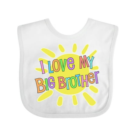 

Inktastic I Love My Big Brother- Sun and Rainbow Letters Gift Baby Boy or Baby Girl Bib
