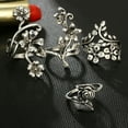 thumbnail image 3 of AYYUFE Vintage Flowers Vines Leaves Finger Rings Set Women Charm Jewelry Decoration Alloy Silver, 3 of 8