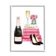 thumbnail image 1 of Stupell Industries Glam Pink Fashion Book Champagne Heels And Flowers Arte De Pared Enmarcado En Blanco 24 X 30 Diseño De La Artista Amanda Greenwood, 1 of 1