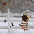 thumbnail image 4 of Handmade Birdhouse From Recycled Coconut With Ladder Feeder Station Nesting For Small Birds And Garden Shelter For, 4 of 7