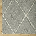 thumbnail image 4 of Hauteloom Tene Boho Diamond Hand Tufted Wool Natural Fiber Soft Oversized Area Rug - Traditional Trellis Carpet for Living Room, Bedroom, Dining Room - Natural Gray - 8'10" x 12' (9x12 Area Rug), 4 of 7