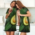 thumbnail image 4 of Fuzoiu Fresh Avocados Print Women Nightgowns, Soft Comfy Lightweight Short Sleeves Sleepwear,Crew Neck Loungewear, 4 of 6