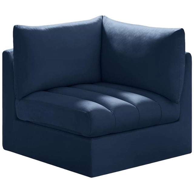Meridian Furniture Jacob Coin en Velours Bleu Marine