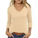 thumbnail image 3 of Camisa gris para mujer,Blusa informal con cuello en V para mujer, manga corta, poliéster suave y cómodo, para uso diario, sopatenor, 3 of 9