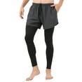 thumbnail image 1 of Graflsoa Men's High-Elasticity 2-in-1 Training Pants with Moisture-Wicking & Quick-Dry Features, Adjustable Waist with Drawstring, Ideal for Running, Basketball & Gym, European Size Grey M (E60001#), 1 of 6