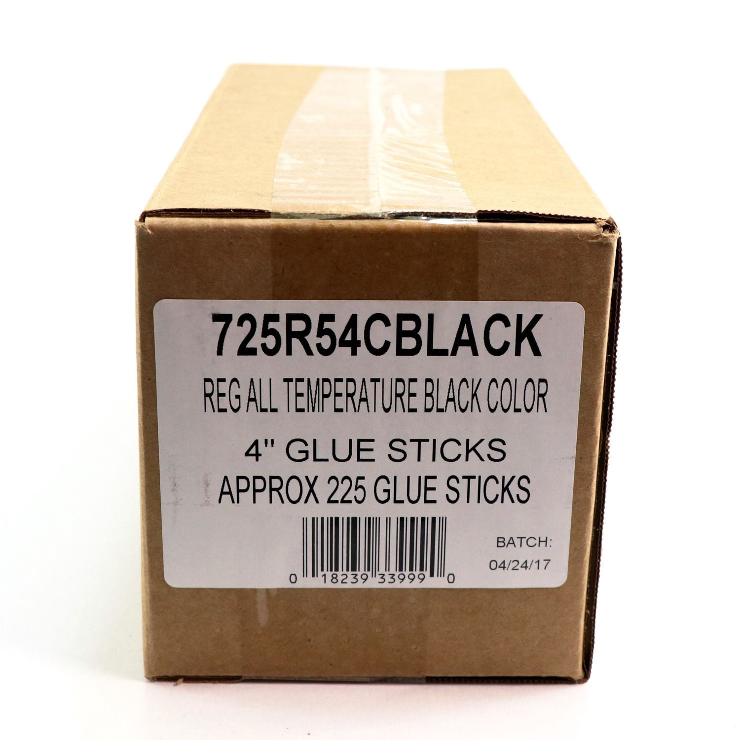 725R54CBLACK Full Size 4" Black Color Hot Glue Stick - 5 lb Box