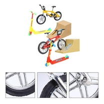 SOPOTUTU Finger Bike Ramp Toy Kit, Yellow, 2 Sets - Kids Outdoor Play, Stunt Bike Ramp Accessories