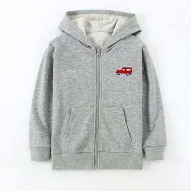 XIMIN Children's Fashion Overcoat Toddler Boys Girls Long Sleeve Winter Cartoon Car Zippered Hoodie Coat Jacket Warm Outwear Children's Fashion Jacket
