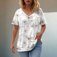 thumbnail image 5 of vigerkar Womens Summer Tops Tunics Casual Short Sleeve Shirts Loose Fit Blouses (White, M), 5 of 9