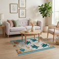 thumbnail image 3 of ODIKA 4'x6' Washable Area Rug Nautical Turtle Ocean Beachy Entry Themed Teal Bathroom Long for Bedroom, Reading Nook, Pet Friendly & Non-Shedding, 3 of 7