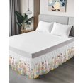 thumbnail image 3 of Spring Watercolor Ruffle Bed Skirt California King Size Colorful Butterfly Flowers Plants Adjustable Elastic Dust Bed Skirts Wrap Around Bedskirt Wrinkle Free Easy Fit with 18 Inch Drop, 3 of 8